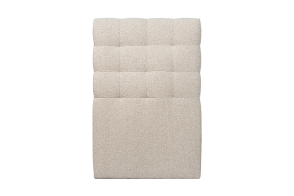 Lit 90x200 cm - Sommier à lattes H29 cm + tête de lit capitonnée - Tissu Bouclette Beige Clair