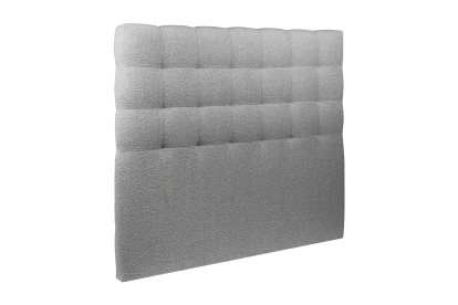 Lit coffre 160x200 cm avec Tête de lit capitonnée - Tissu Bouclette Gris