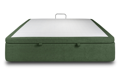 Sommier Coffre 180x200 cm - Toile nattée  - Vert kaki