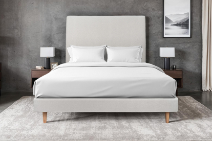 Sommier Tapissier 140x200 cm - H29 cm - Velours - Gris clair