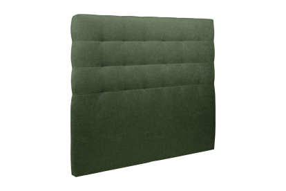Lit 160x200 cm - Sommier tapissier H35 cm + tête de lit capitonnée - Tissu Toile natté Vert Kaki