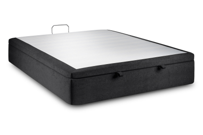 Sommier Coffre 140x200 cm - Toile nattée  - Noir