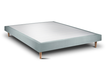 Sommier Tapissier 140x190 cm - H29 cm - Velours - Gris bleuté