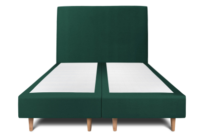 Lit 2x 100x200 cm - Sommier tapissier H35 cm + tête de lit tapissée - Tissu Velours Vert