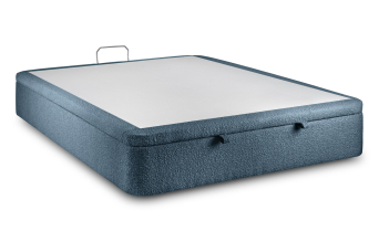 Sommier Coffre 140x200 cm - Bouclette - Bleu