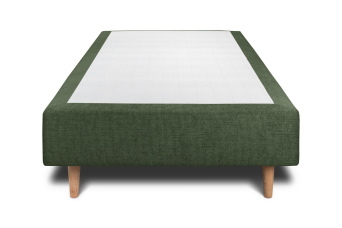 Sommier Tapissier 90x200 cm - H35 cm - Toile nattée - Vert kaki
