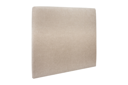 Lit 140x200 cm - Sommier tapissier H29 cm + tête de lit tapissée - Tissu Toile natté Beige Brun