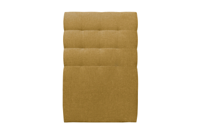 Lit 90x190 cm - Sommier tapissier H35 cm + tête de lit capitonnée - Tissu Toile natté Jaune