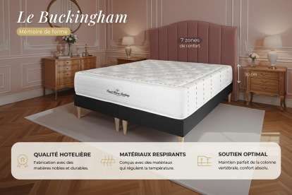 Matelas 180x200 cm Mémoire de forme - Buckingham