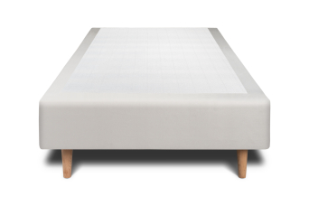 Sommier Tapissier 90x190 cm - H35 cm - Velours - Gris clair