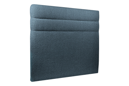 Lit 160x200 cm - Sommier tapissier H29 cm + tête de lit à lignes - Tissu Bouclette Bleu