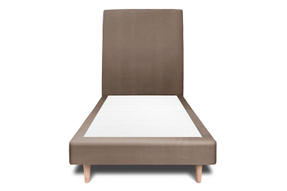 Lit 90x190 cm - Sommier tapissier H29 cm + tête de lit tapissée - Tissu Velours Taupe