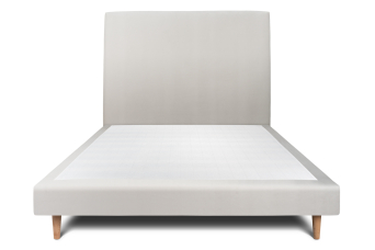 Lit 160x200 cm - Sommier tapissier H29 cm + tête de lit tapissée - Tissu Velours Gris Clair
