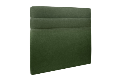 Lit coffre 140x190 cm avec Tête de lit à lignes - Tissu Toile natté Vert Kaki