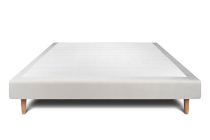 Sommier Tapissier 140x190 cm - H29 cm - Velours - Gris clair