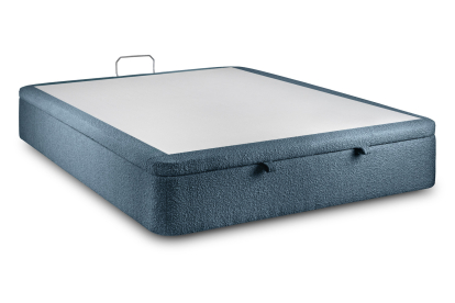 Sommier Coffre 180x200 cm - Bouclette - Bleu
