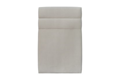 Lit 90x190 cm - Sommier tapissier H35 cm + tête de lit à lignes - Tissu Velours Gris Clair