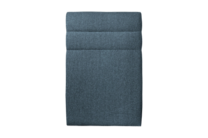 Lit 90x200 cm - Sommier tapissier H35 cm + tête de lit à lignes - Tissu Bouclette Bleu