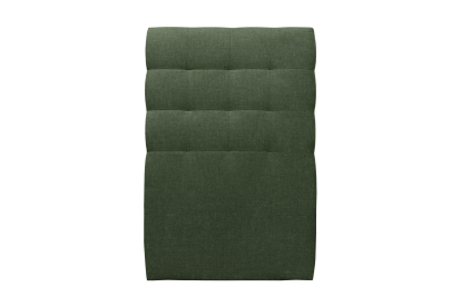 Lit 90x190 cm - Sommier tapissier H35 cm + tête de lit capitonnée - Tissu Toile natté Vert Kaki