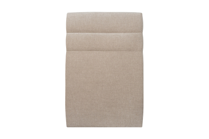 Lit 90x200 cm - Sommier tapissier H29 cm + tête de lit à lignes - Tissu Toile natté Beige Brun