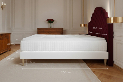 Ensemble Matelas Sommier 160x200 cm - Sommier Blanc (en kit) - George V