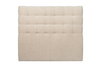 Tête de lit 135 cm Capitonnée - Tissu Bouclette Beige Clair