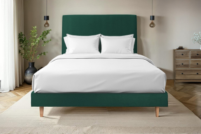 Sommier Tapissier 160x200 cm - H29 cm - Velours - Vert