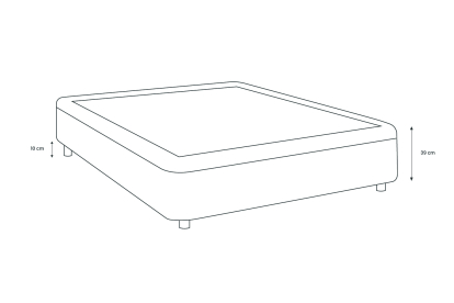 Sommier Coffre 180x200 cm - Bouclette - Noir