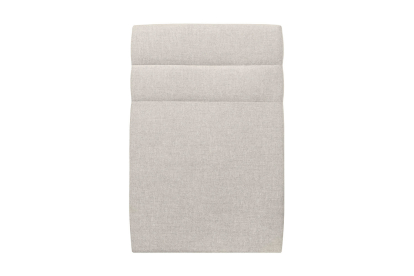 Lit 90x200 cm - Sommier tapissier H35 cm + tête de lit à lignes - Tissu Toile natté Beige Clair