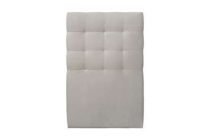 Lit 90x190 cm - Sommier à lattes H29 cm + tête de lit capitonnée - Tissu Velours Gris Clair