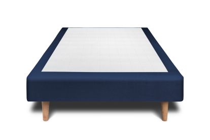 Sommier Tapissier 90x200 cm - H29 cm - Velours - Bleu océan