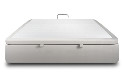 Sommier Coffre 200x200 cm - Velours - Gris clair