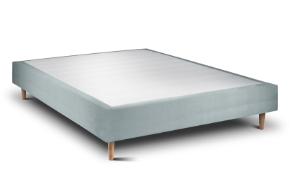 Sommier Tapissier 140x190 cm - H35 cm - Velours - Gris bleuté