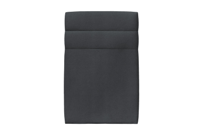 Lit 90x200 cm - Sommier tapissier H29 cm + tête de lit à lignes - Tissu Velours Gris Anthracite