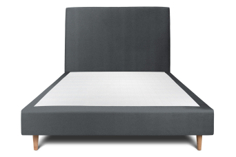Lit 160x200 cm - Sommier tapissier H35 cm + tête de lit tapissée - Tissu Velours Gris Anthracite