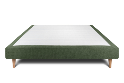 Sommier Tapissier 140x200 cm - H29 cm - Toile nattée - Vert kaki