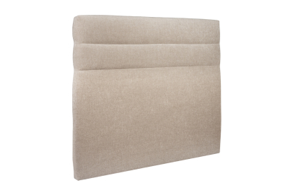 Lit 200x200 cm - Sommier à lattes H29 cm + tête de lit à lignes - Tissu Toile natté Beige Brun