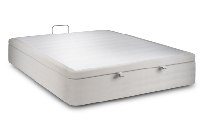 Sommier Coffre 200x200 cm - Velours - Gris clair