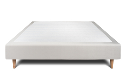 Sommier Tapissier 140x200 cm - H35 cm - Velours - Gris clair