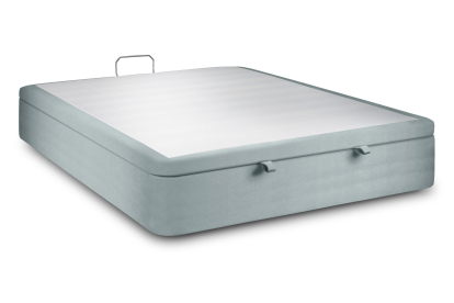 Sommier Coffre 180x200 cm - Velours - Gris bleuté