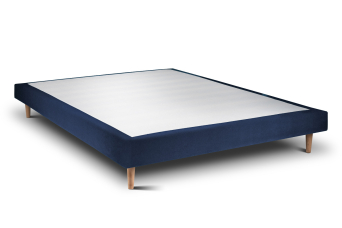 Sommier Tapissier 140x200 cm - H29 cm - Velours - Bleu océan