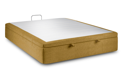 Sommier Coffre 140x200 cm - Toile nattée  - Jaune