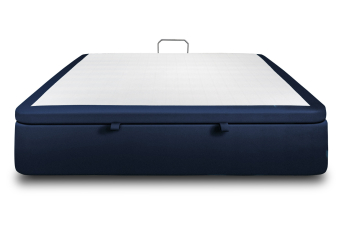 Sommier Coffre 160x200 cm - Velours - Bleu océan