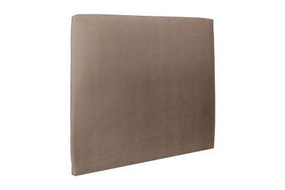 Lit coffre 140x200 cm avec Tête de lit tapissée - Tissu Velours Taupe