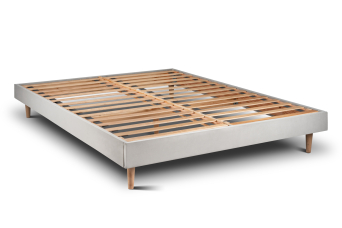 Sommier à Lattes 140x200 cm - H29 cm - Velours - Gris clair