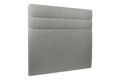 Lit 140x190 cm - Sommier à lattes H29 cm + tête de lit à lignes - Tissu Bouclette Gris