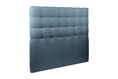 Tête de lit 135 cm Capitonnée - Tissu Bouclette Bleu