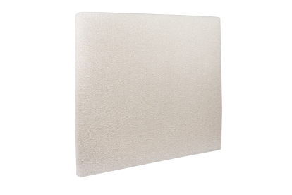 Lit coffre 140x190 cm avec Tête de lit tapissée - Tissu Bouclette Beige Clair