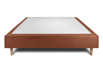 Sommier Tapissier 160x200 cm - H35 cm - Bouclette - Terracotta