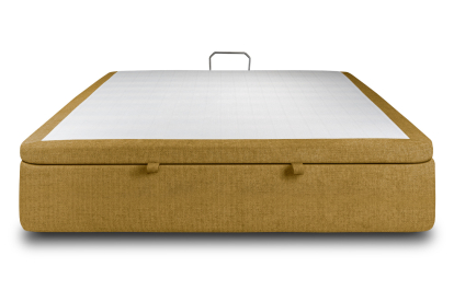 Sommier Coffre 140x190 cm - Toile nattée  - Jaune